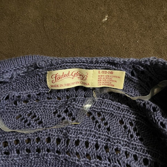 faded glory sweater size L 12-14 - Picture 2 of 2